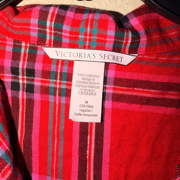 Victoria's Secret Plaid Button Front Shirt With Matching Pants- Size Medium - Picture 7 of 15